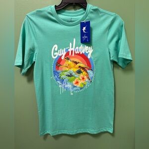 Guy Harvey Sea Turtle Graphic Tee in Teal NWT